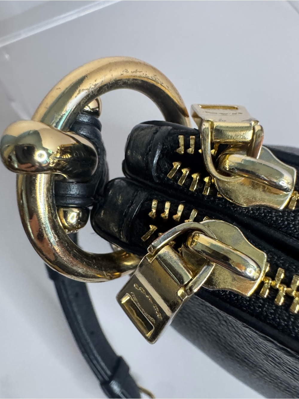 #427 Coach Mia Black Pebbled Leather Crossbody Bag - Picture 16 of 17